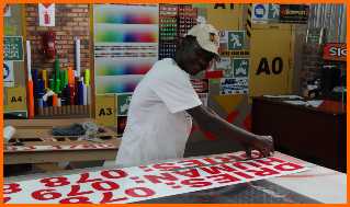 Large format printing in progress